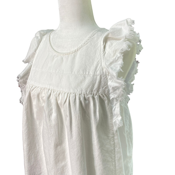 AG Adriano Goldschmied | sz S Women's White Sleeveless Ruffle Jennifer Top $168 - Picture 3 of 7